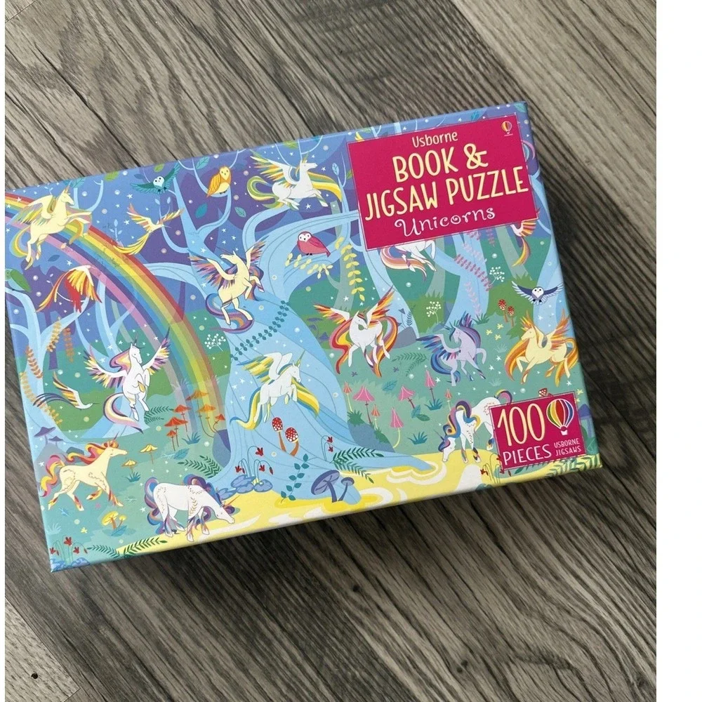 Usborne‎ Book and Jigsaw Puzzle Dinosaurs & Unicorns 100 Pieces NEW
